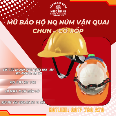 Mũ bảo hộ NQ núm vặn quai chun - có xốp