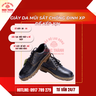 Giày da mũi sắt chống đinh XP đế kếp xịn
