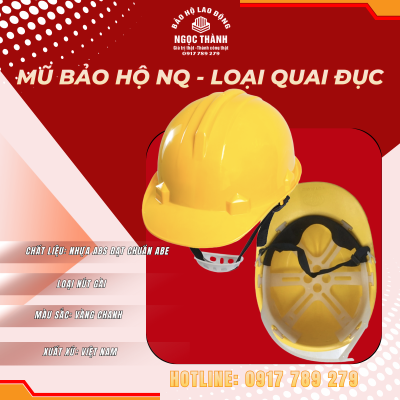 Mũ bảo hộ NQ màu vàng - Loại quai trong