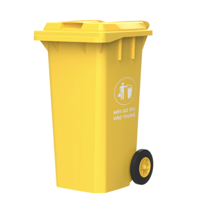 Thùng rác nhựa 120L màu vàng