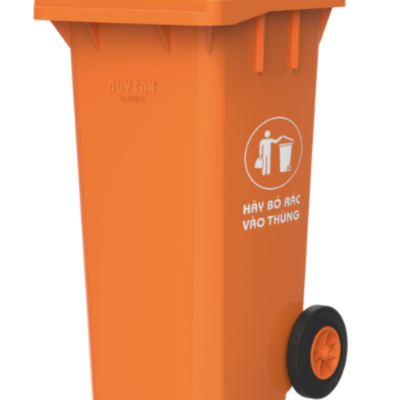 Thùng rác nhựa 120L màu cam