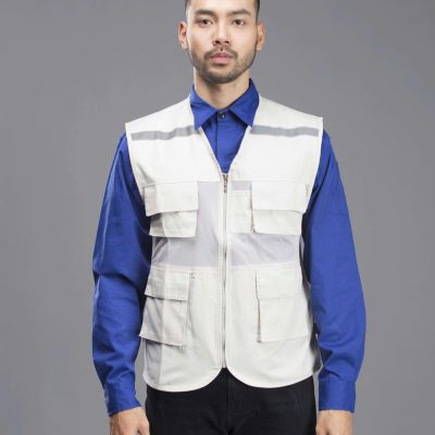 Áo gile phản quang xám ghi