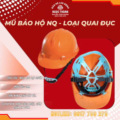 Mũ bảo hộ NQ màu cam - Loại quai đục