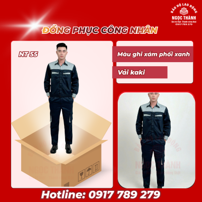Đồng phục công nhân mẫu túi hộp - NT 55