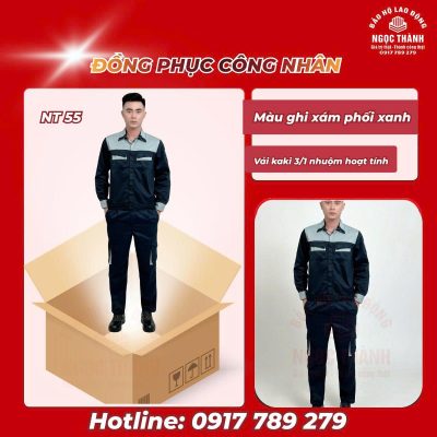 Đồng phục công nhân mẫu túi hộp - NT 55