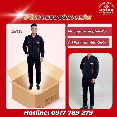 Đồng phục công nhân mẫu túi hộp - NT 58