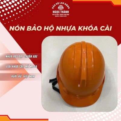 Nón bảo hộ nhựa khóa cài (trắng, vàng cam, xanh dương)