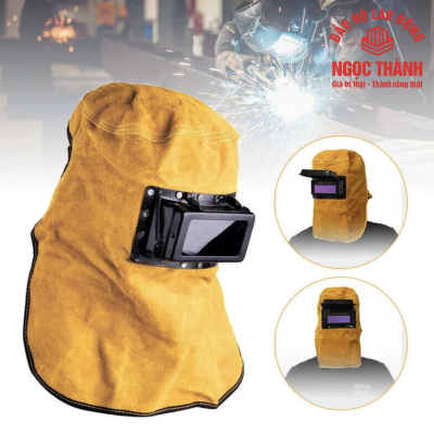 Mặt nạ da bò có kính hàn điện tử tự động tối màu