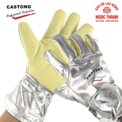 Bao tay chịu Nhiệt 500 Độ C Castong Trắng Vàng YERR15-34
