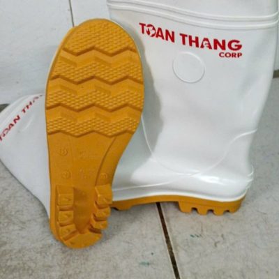 Ủng Cao Su TGP Màu Trắng – Đế Vàng