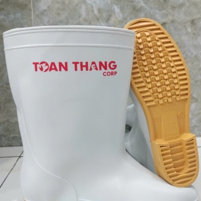 Ủng Cao Su TGP Màu Trắng – Đế Vàng