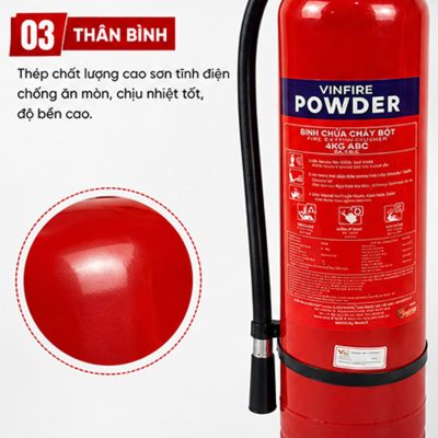 Bình Chữa cháy Bột MFZL4 ABC 4Kg Vinfire