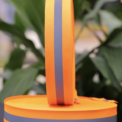 Phản quang vải cam sọc 5cm x 100m